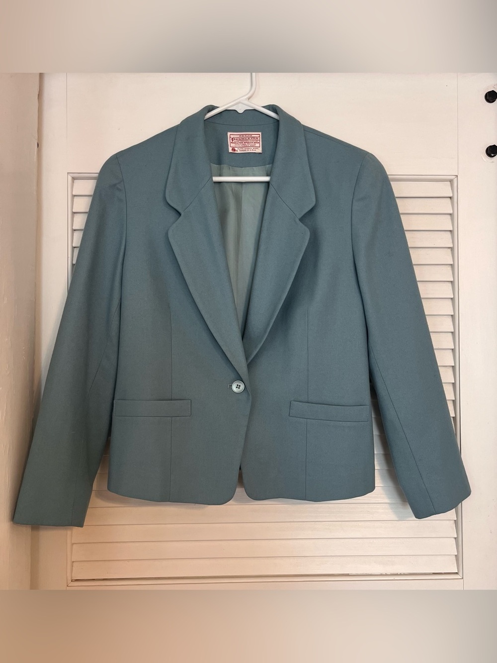 Aqua Blue Steel Blue Pendleton Petites Blazer - 8